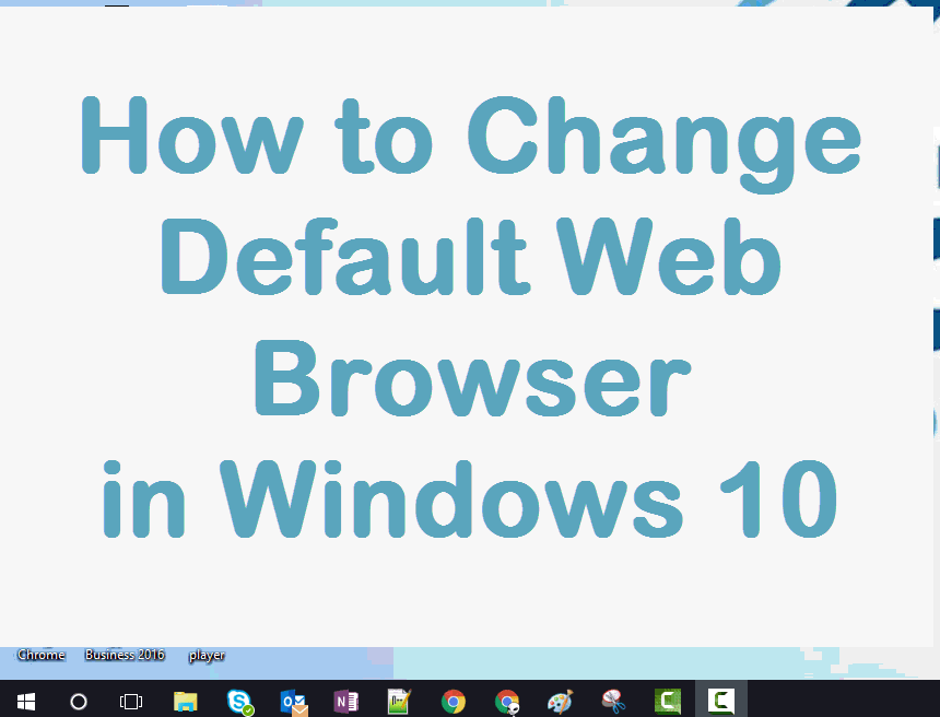Changing Default Web Browser in Win10