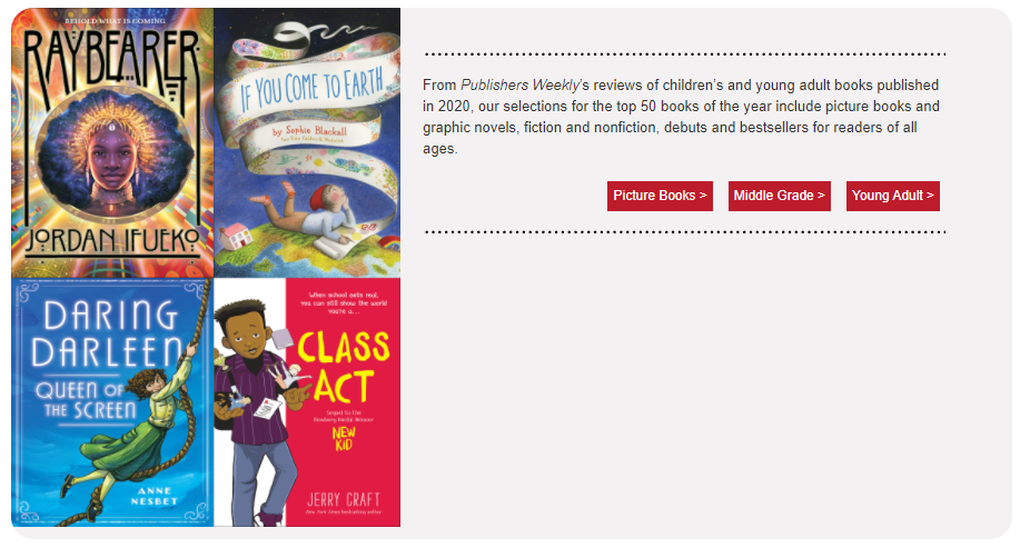 Publishers Weekly Best Books 2020 - Screenshot