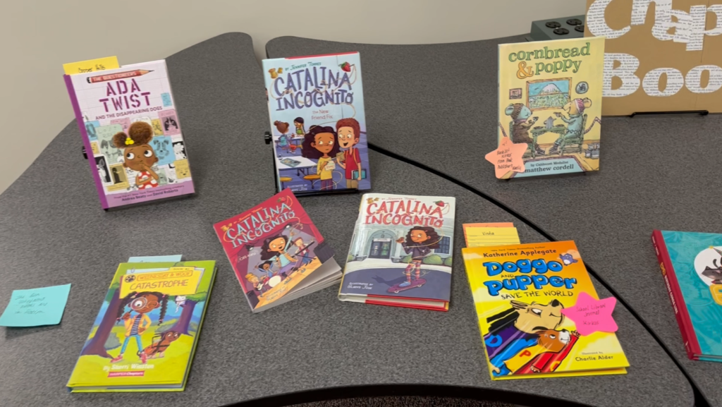 Snapshots of children's books on display at the 2022 Elementary Library Book Walk