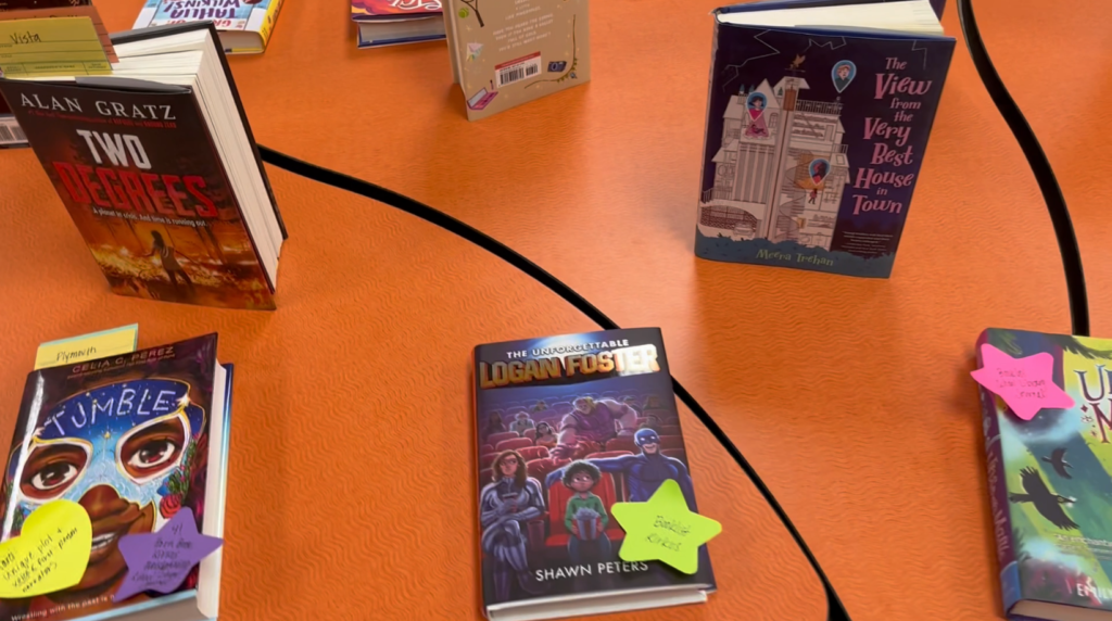 Snapshots of children's books on display at the 2022 Elementary Library Book Walk